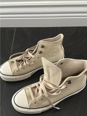 Converse High Top Sneakers in Cream and White